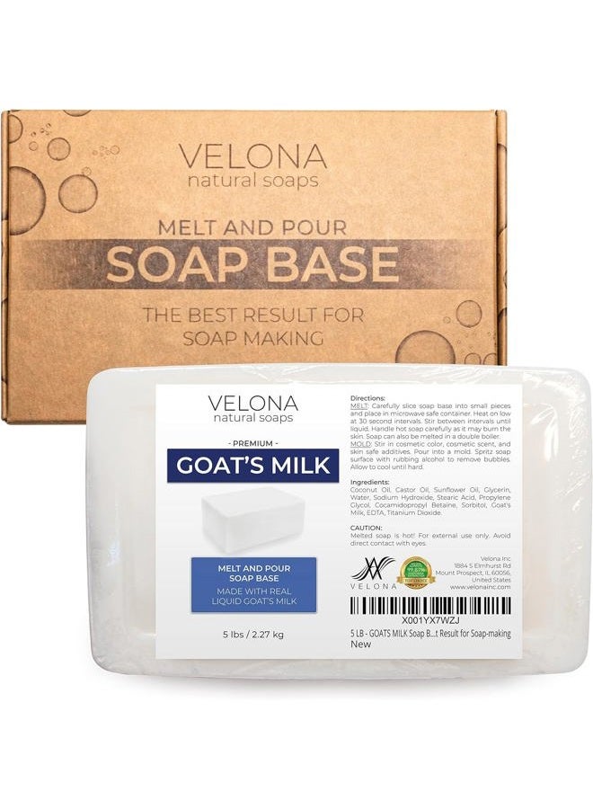 velona 5 LB - GOATS MILK Soap Base | SLS/SLES free | Melt and Pour | Natural Bars For The Best Result for Soap-making - Image 1